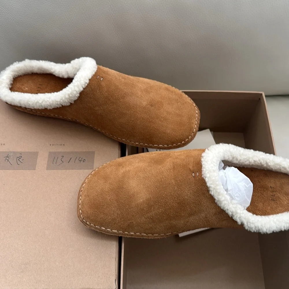 FEIT Slipper Suede Slipper Wool Slipper Shoes 44